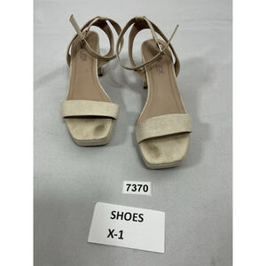 Womans Rachael Zoe Cherry Strappy Platform Slip On Sandals 8.5 M Beige Metallic